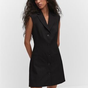 Mango Black Vest Dress Gilet-style dress with buttons - M - NWT